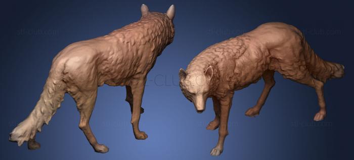 3D мадэль Бронзовая статуя Волка (STL)